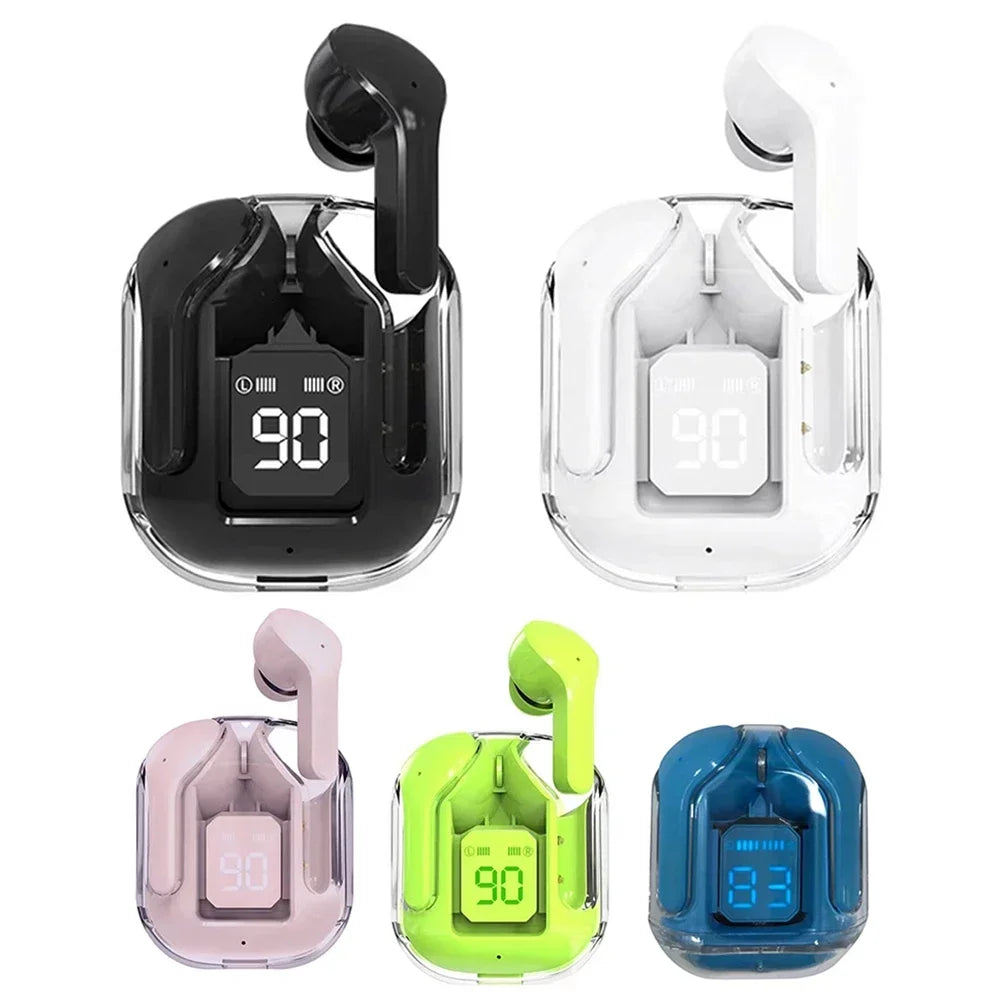 INRAM Wireless Bluetooth Earphone Transparent HIFI Stereo Sound 300mAh TWS Headphones LED Display In-Ear Earbuds XT16