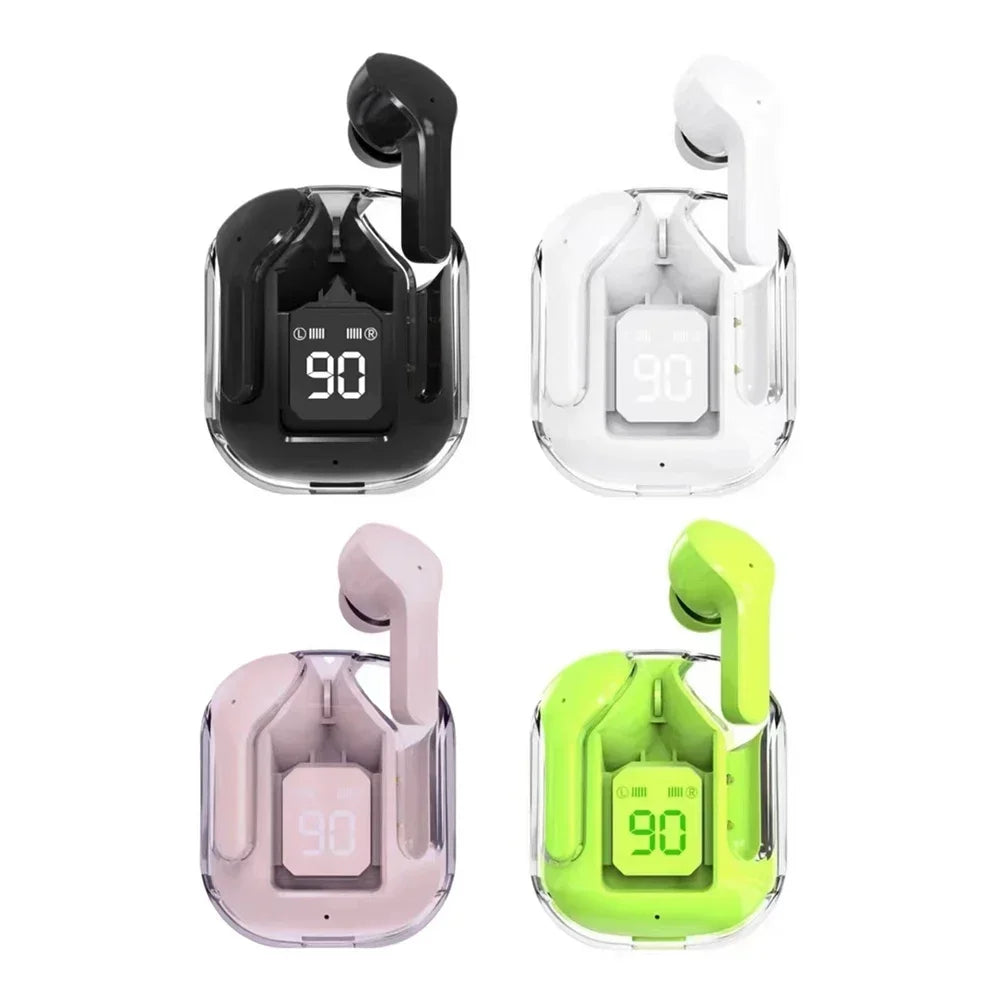 INRAM Wireless Bluetooth Earphone Transparent HIFI Stereo Sound 300mAh TWS Headphones LED Display In-Ear Earbuds XT16