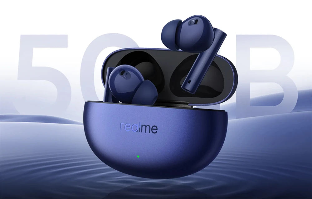 Global Version realme Buds Air 5 TWS Earphone 50dB Active Noise Cancellation 38Hour Battery Life IPX5 Bluetooth 5.3