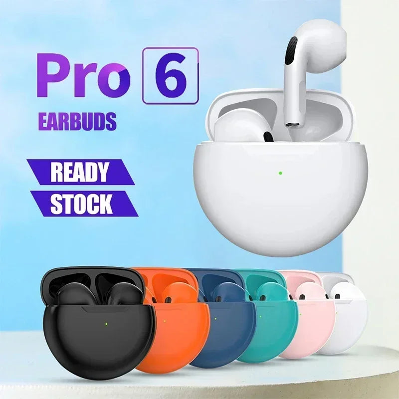 NEW Original Air Pro 6 TWS Wireless Headphones Fone Bluetooth Earphones Mic Pods In Ear Earbuds Earbuds Sport Headset For Xiaomi