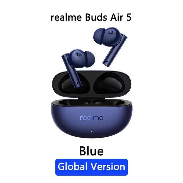 Global Version realme Buds Air 5 TWS Earphone 50dB Active Noise Cancellation 38Hour Battery Life IPX5 Bluetooth 5.3