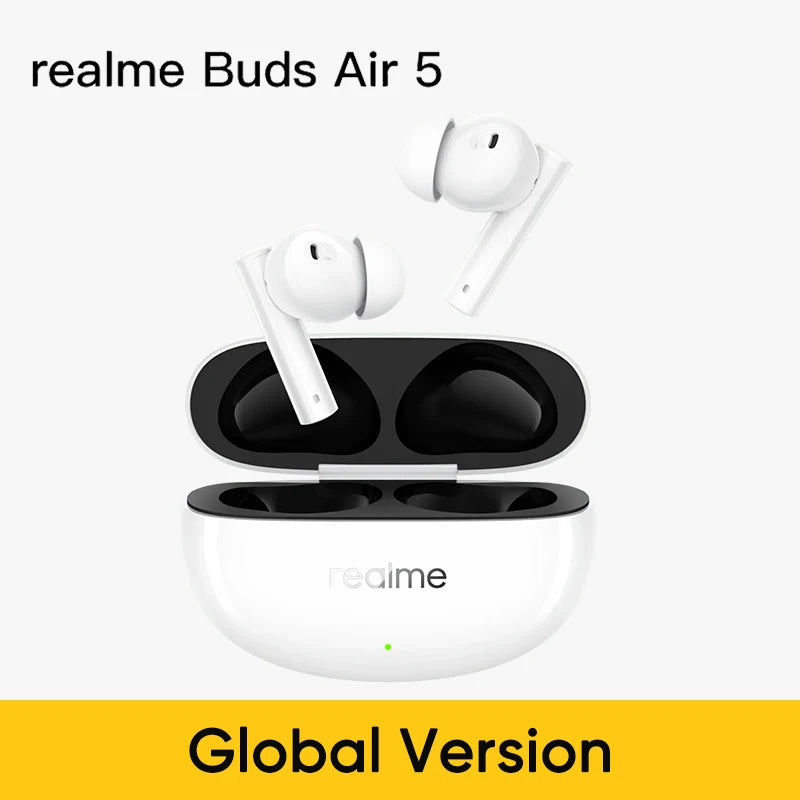 Global Version realme Buds Air 5 TWS Earphone 50dB Active Noise Cancellation 38Hour Battery Life IPX5 Bluetooth 5.3