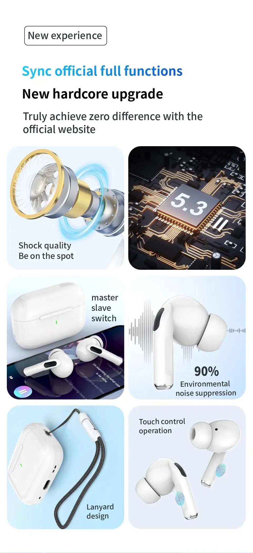 Air ear Freepods Bluetooth Earphone TWS ANC Buds Pro Wireless Earbuds Active Noise Cancelling Sports Headsets Gaming Headphone