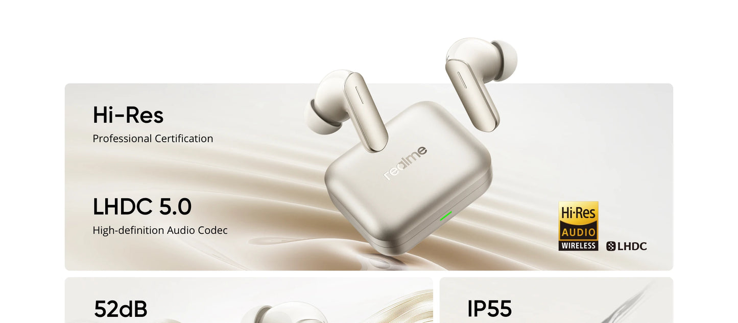 Global Version realme Buds Air 7 Earphone 52dB Noise Reduction BT 5.4  Hi-Res LDAC 2.0 Wireless Headphone realme Buds Air7