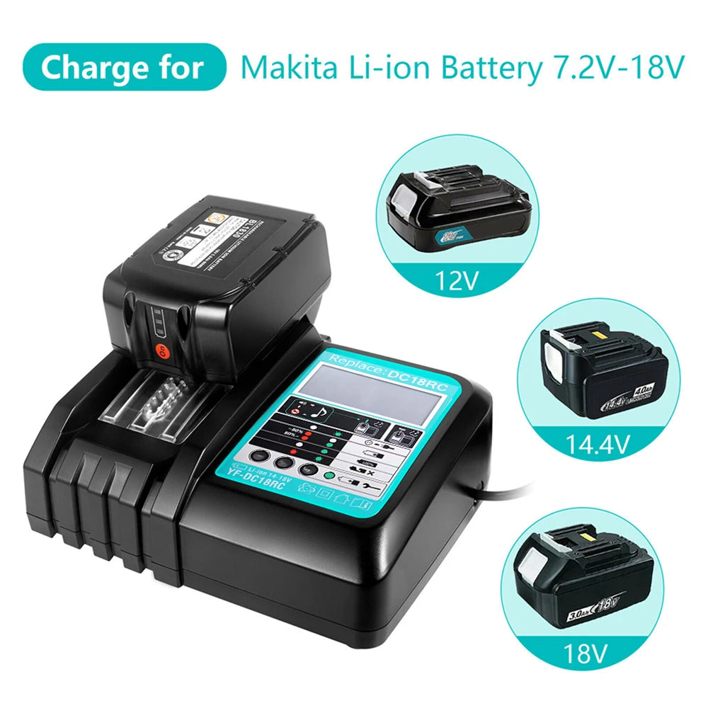 DC18RC Li-ion Battery 3A Charger for Makita 18V 14.4V BL1860B,BL1850B,BL1840,BL1830,BL1820,BL1415,BL1440 Power tool Charger