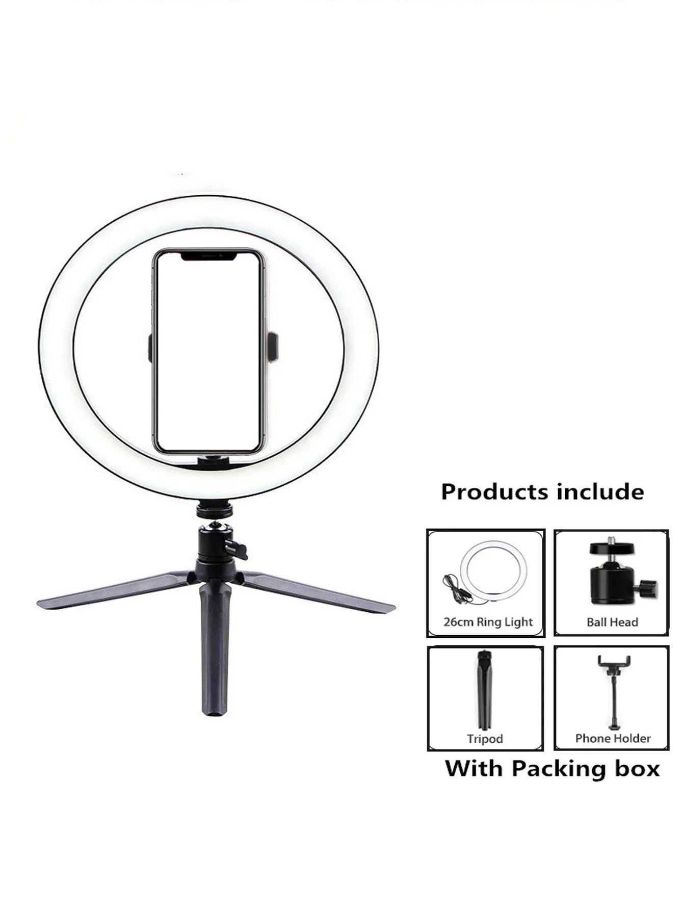 26 cm shooting light 26 cm light ring + tripod stand