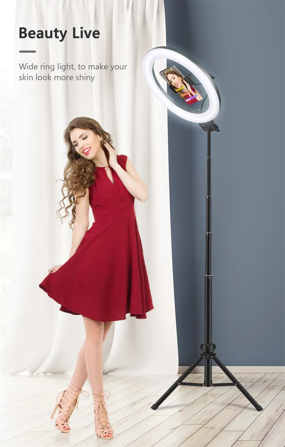 Youtube Shooting Vlog Selfie Circular Photo Ring Light Led Photographic Video Camera Lamp Studio Lighting Phone Holder