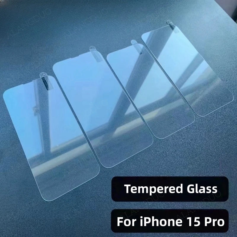 4 PCS Tempered Glass For iPhone 15 14 13 12 11 XR Shatter Proof Screen Protector For iPhone 15ProMax 14Pro High Definition Glass