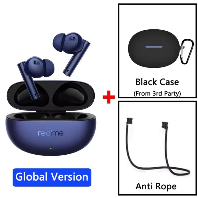 Global Version realme Buds Air 5 TWS Earphone 50dB Active Noise Cancellation 38Hour Battery Life IPX5 Bluetooth 5.3