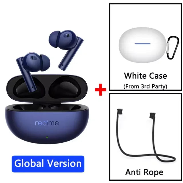 Global Version realme Buds Air 5 TWS Earphone 50dB Active Noise Cancellation 38Hour Battery Life IPX5 Bluetooth 5.3