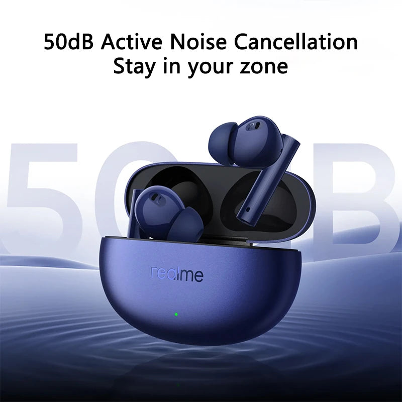 Global Version realme Buds Air 5 TWS Earphone 50dB Active Noise Cancellation 38Hour Battery Life IPX5 Bluetooth 5.3