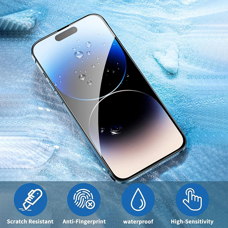 3/5PCS Glass Screen Protector Phone Case for IPhone 12 11 13 14 15 16 Pro Max Mini XS XR X 8 Plus 14Pro 13Pro IPones Front Cover